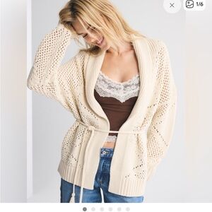 Abercrombie textural belted cardigan